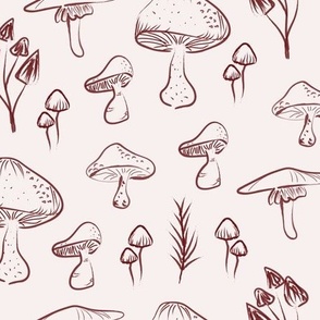 Mushrooms outlined