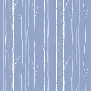 Quiet Birches in Cool Blue