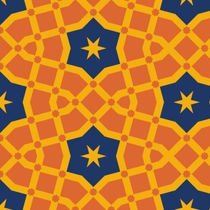 Karori Stars - Blue on Orange (Extra-Large)