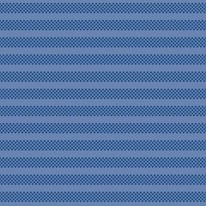 Dark Blue Striped Dots on Light Blue Small Scale