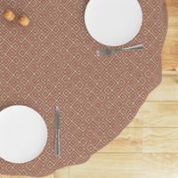 Aztec Diamond ZigZag Stripes in Warm Earthy Brown with Peach and Cream Boho Minimalism Diagonal Geometric