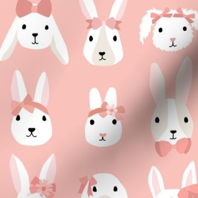 Cute Easter Bunnies and Bows - 3 inch