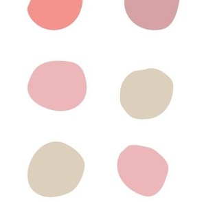 Cute Hand Drawn Dots  in Pinks and Neutrals - 2 inch