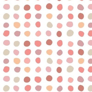 Cute Hand Drawn Dots  in Pinks and Neutrals - 1/2 inch