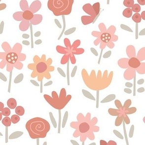 Cute Hand Drawn Spring Flowers - 2 inch