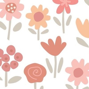 Cute Hand Drawn Spring Flowers - 3 inch