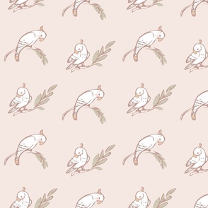 Cockatoo Aussie  BIRD NURSERY _ Whimsy Warm Minimalism  - SMALL SCALE