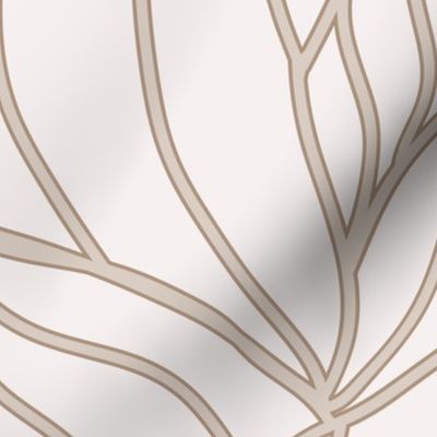 Warm minimalism abstract leaves line art earthy tones