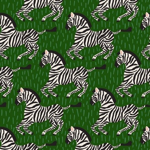 Zebras On The Run | Green