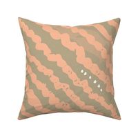 XL Sea Foam Diagonal Beach Stripe in Peach Fuzz