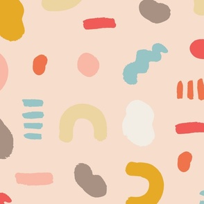 Warm aand painted abstract shapes - playful minimalist gender neutral