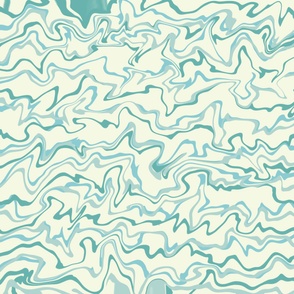 Hippie 70s Blue Marble Liquid Swirl Boho Pattern