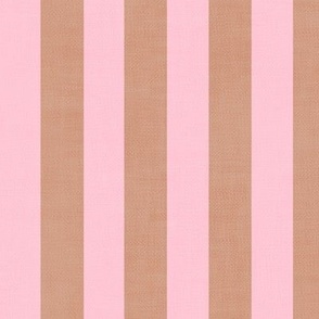 Textured Classic Stripes -  Beige and Pink - Large