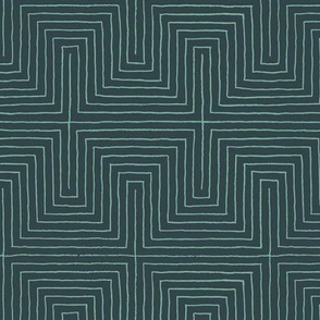 Minimalist Maze - Light Blue on Charcoal - Small