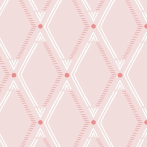 simplistic diamond geometric/soft rose/large