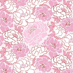 summer peonies/vibrant pink 1/large