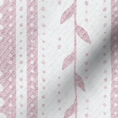 Delicate French Ticking with Woven Texture - dusty mauve pink 