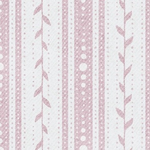Delicate French Ticking with Woven Texture - dusty mauve pink 