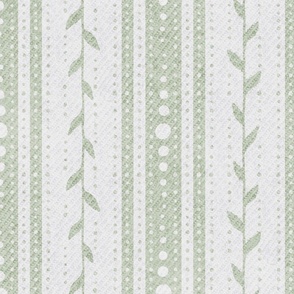 Delicate French Ticking with Woven Texture - pistachio green 