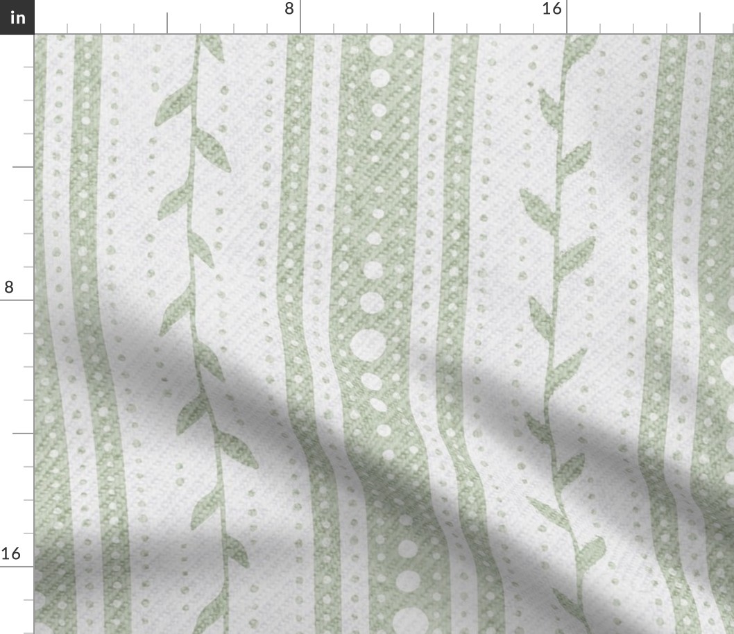 Delicate French Ticking with Woven Texture - pistachio green 
