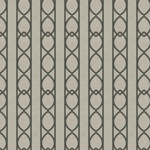 Light and dark grey Interlacing Ogee Wallpaper - Vertical Stripe