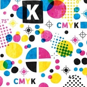 L / CMYK halftone dots and print marks