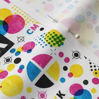 M / CMYK halftone dots and print marks