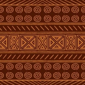 African motifs - warm brown orange