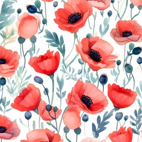 Poppies in Watercolor