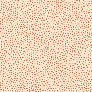 Vermilion and cream organic dots small