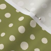 Green and cream organic dots medium