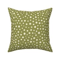 Green and cream organic dots medium