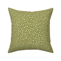 Green and cream organic dots small