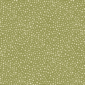 Green and cream organic dots small