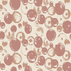 Modern Abstract Textured Ovals in Pink Clay, Earthy Taupe, and Cream (Large) _B24014R01