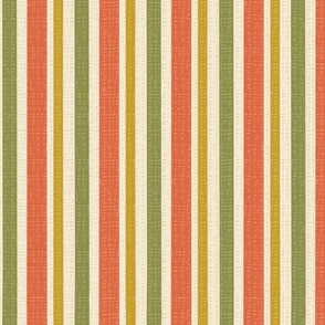 Rustic stripes green yellow vermilion LARGE