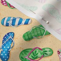 Summer watercolor flip-flops medium scale WB24