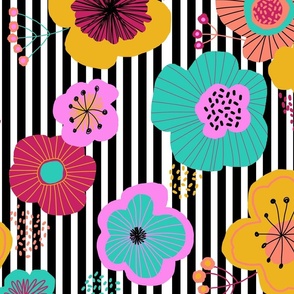 MAXIMALIST FLORAL ON STRIPE