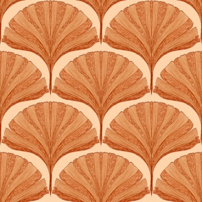Orange Ginkgo Leaves- Warm minimalism