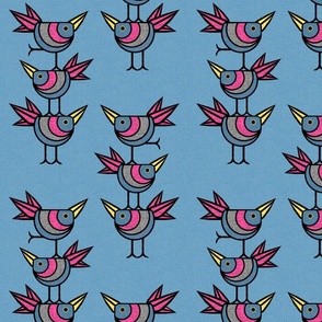 birds wanna have fun_pinkgreyblue_medium