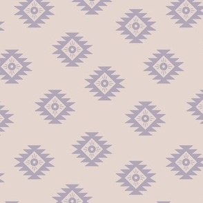 Minimalist desert aztec design - traditional geometric ikat design little geometric squares and sun lilac on sand blush