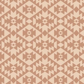 Abstract geometric kelim plaid design - moroccan traditional cloth pattern vintage orange on blush 