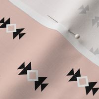 Aztec details - minimalist geometric triangles and squares on blush pink