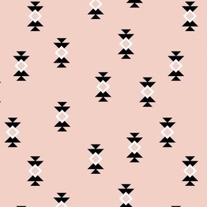 Aztec details - minimalist geometric triangles and squares on blush pink