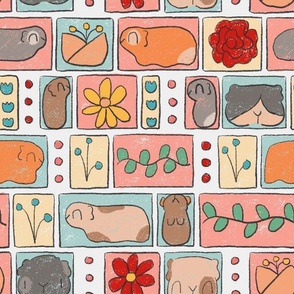 Floral Guinea Pig Grid Design