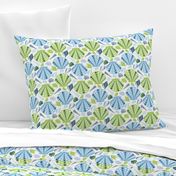 Preppy Seashells in Blue and Green