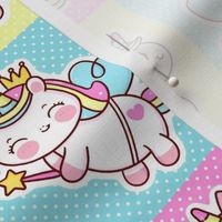Baby Unicorns 4x4 Patchwork Panels for Peel and Stick Wallpaper Swatch Stickers Patches Cheater Quilts Pastel Polkadots