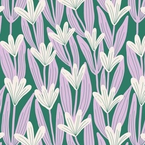 Minimalist magnolias - Teal and lavender - Small scale
