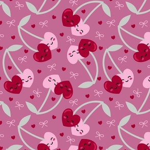 Cherry Hearts with Faces