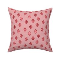 Minimalist kelim design - abstract  moroccan boho vibes red on pink